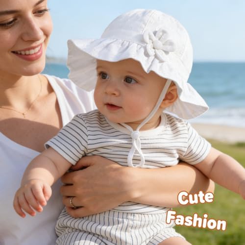 Baby Girl Wide Brim Bucket Hats - Image 2