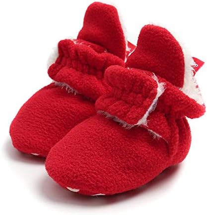 Baby Booties Cozy Fleece Slippers Soft Baby Shoes by GDSDYM