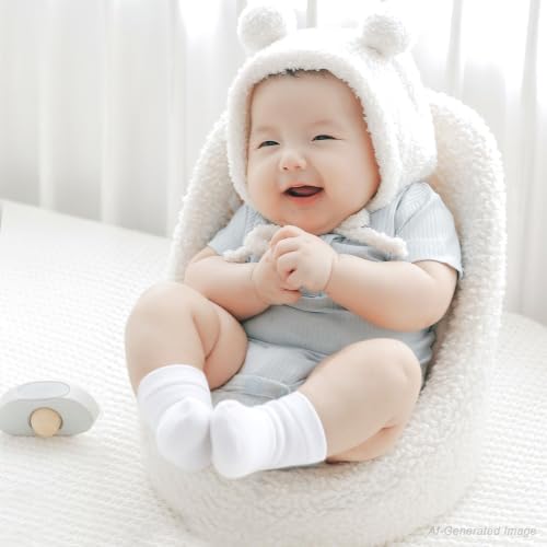 Baby Socks Infant White Crew Socks Baby Girls Soft Newborn Dress Sock Boys - Image 3