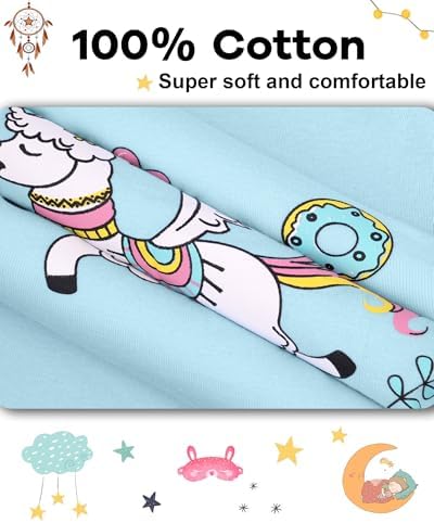 DAUGHTER QUEEN Girls Summer Pajamas Set 4 Pieces 100% Cotton Sleepwear Size 18 - Image 6