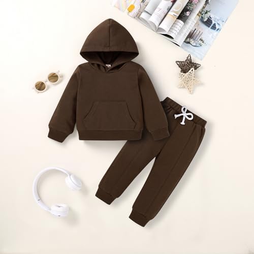 YOUNGER TREE Baby Clothes for Girls Boy Solid Color Hoodie and Sweatpants - Image 2