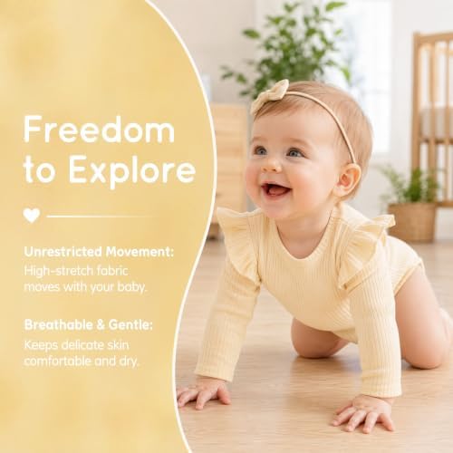 Baby Girl Knit Ruffle Outfit Clothes Ribbed 100% Organic Cotton Solid Color - Image 4