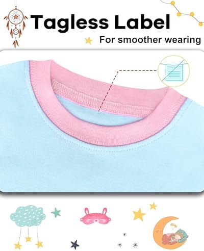DAUGHTER QUEEN Girls Summer Pajamas Set 4 Pieces 100% Cotton Sleepwear Size 18 - Image 3