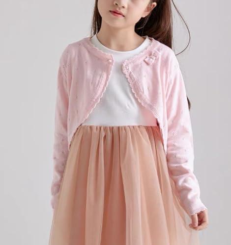 Toddler Girls Cardigan Sweater Bolero Shrug Baby Kids Long Sleeve Cropped Dress - Image 2