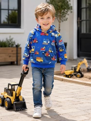RETSUGO Baby Boys Dinosaurs Hoodie Boy Girls Truck Pullover - Image 2