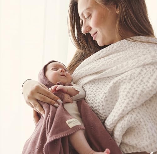 100% Luxury Organic Cotton Pointelle Knit Baby Quilt Blanket – Refined - Image 5