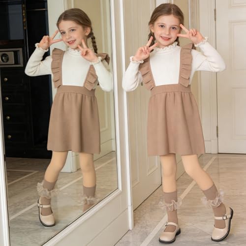 Girls Ruffle Socks Double Lace Turn Cuff Frilly Church Dress Socks - Image 3