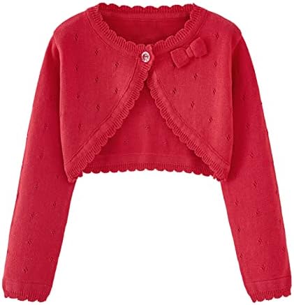 Toddler Girls Cardigan Sweater Bolero Shrug Baby Kids Long Sleeve Cropped Dress by Miccina