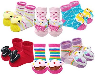 Bowbear Adorable Baby 6 Pair Non-Skid Bootie Socks by Bowbear