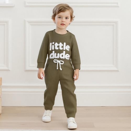 Giraropa Newborn Baby Boy Clothes Rib Knit Romper Jumpsuit Solid Sweater - Image 5