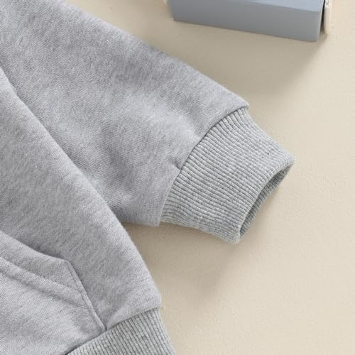 Toddler Baby Boy Girl Hoodies Solid Color Long Sleeve Kangaroo Pocket Hooded - Image 6