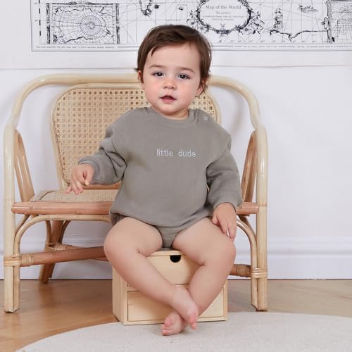 VISGOGO Newborn Infant Baby Boy Oversized Romper Sweater Bodysuits Coming Home - Image 2