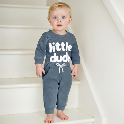 Giraropa Newborn Baby Boy Clothes Rib Knit Romper Jumpsuit Solid Sweater - Image 4