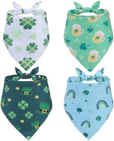 EXPAWLORER St. Patrick's Day Dog Bandanas 4 Pack by EXPAWLORER