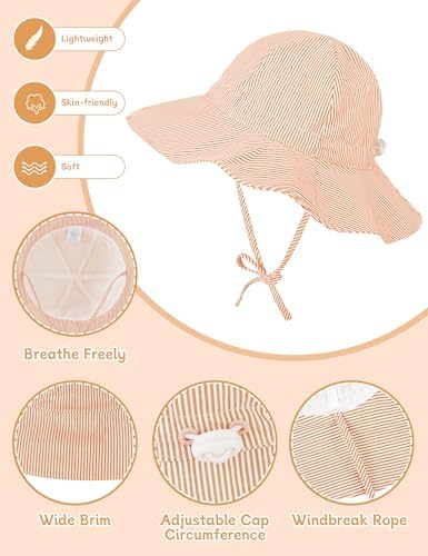 Durio UPF50+ Baby Sun Hat and Sunglasses - Image 3