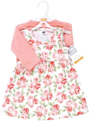 Hudson Baby Infant and Toddler Girls Cotton Dress and Cardigan Set - Image 2