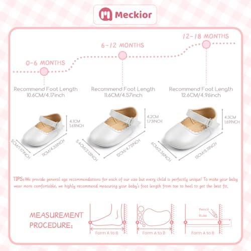 Meckior Infant Baby Girls Soft Sole Bowknot Princess Wedding Dress Mary Jane - Image 6
