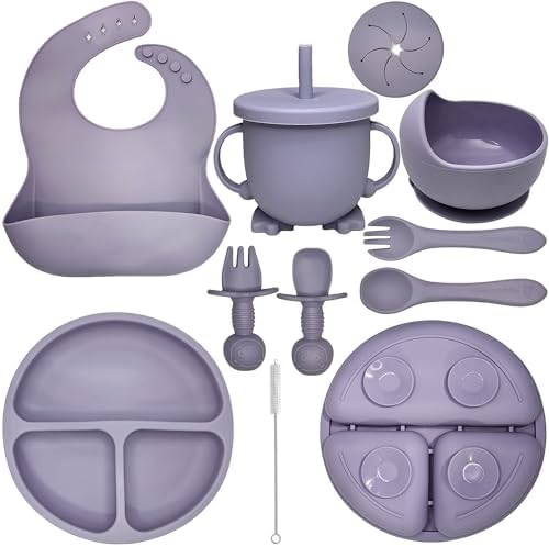 HippoBaby Baby Led Weaning Supplies | 10 Piece Silicone Feeding Set | Baby by HippoBaby