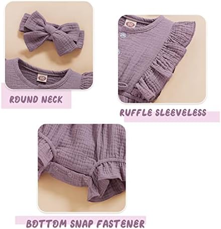 YOUNGER TREE Toddler Baby Girl Ruffled Sleeveless Romper Casual Summer Jumpsuit - Image 5