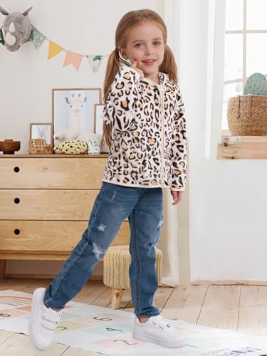 Toddler Baby Girl Fleece Jackets Fall Clothes Hooded Zip Fuzzy Coats - Image 3