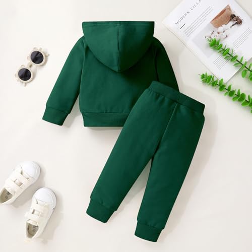 YOUNGER TREE Baby Clothes for Girls Boy Solid Color Hoodie and Sweatpants - Image 3
