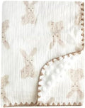 Baby Soft Muslin Thick Blanket Cotton and Dotted Backing Double Layer Receiving by Gunnaicat