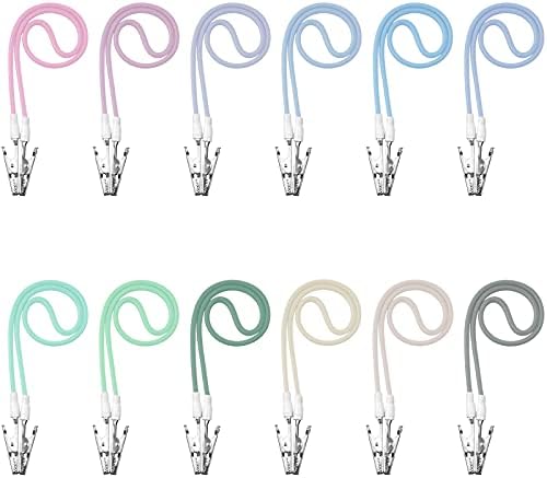 Patelai 12 Pcs Silicone Bib Clips Chains Napkin Holder, Light Color Series | - Image 2