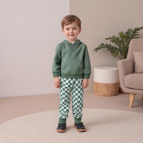 Infant Baby Boy Fall Winter Clothes Outfit Hooded Long Sweatshirt Pant Set - Image 4
