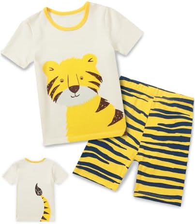 babee Reshinee Bamboo Viscose Toddler Boys Pajamas Set, Short Sleeve Kids by babeeReshinee