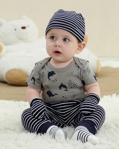 Baby Hats Mittens and Socks Set Soft Cotton Newborn Hat Glove - Image 3