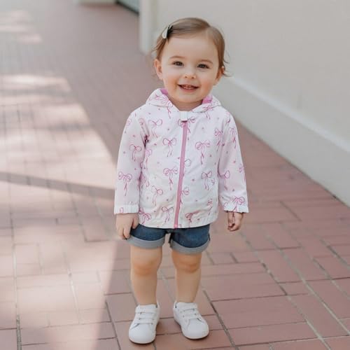Toddler Girl Windbreaker Jacket Strawberry Baby Girls Hooded Fall Jackets Long - Image 2