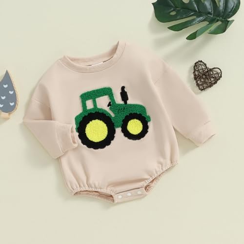 VISGOGO Newborn Infant Baby Boy Oversized Romper Sweater Bodysuits Coming Home - Image 3
