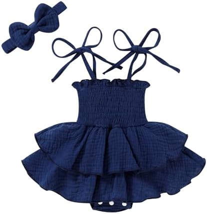 YOUNGER TREE Baby Girl Clothes Infant Summer Romper Dress Sleeveless Bodysuit by YOUNGERTREE