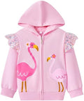 Baby Girl Zip-up Jacket Rainbow Unicorn Cotton Hoodie Sweatshirt Toddler Fall by Popshion