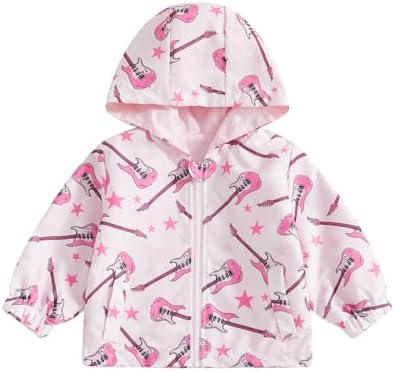 Toddler Girl Windbreaker Jacket Strawberry Baby Girls Hooded Fall Jackets Long by Mialoley