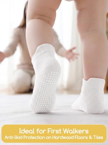 Aroveea Toddler Socks Non Slip Grip Ankle Baby 12 Pack - Image 4