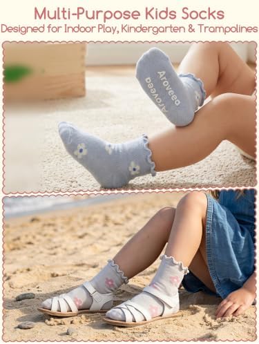 Aroveea Toddler Socks Non Slip Grip Ankle Baby 12 Pack - Image 5