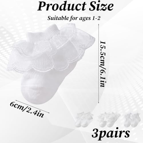 3 Pairs Baby Girl Ruffle Socks - Image 4