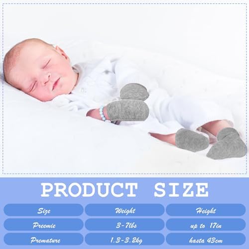 6 Pack Preemie Mittens and Socks Set Newborn Baby Mittens Socks - Image 2
