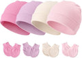 Newborn Baby Hats and Mittens Set by AQOKKA
