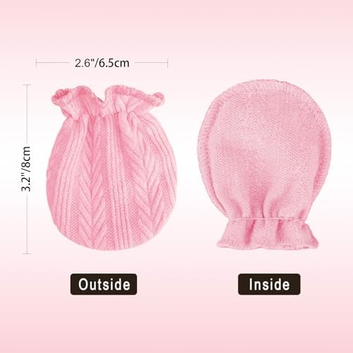 BQUBO Baby Turban Hats and Mittens Set Newborn Infant Hospital Hats Caps - Image 6
