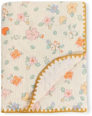 Baby Swaddel Blanket Cotton Muslin Thick Crib Bedding Dotted Backing Double by Gunnaicat