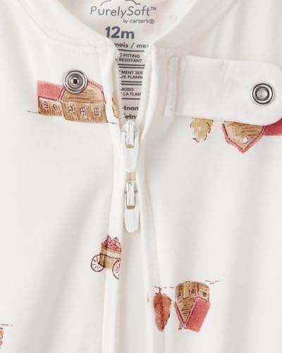 Carter's Baby Boys' Purelysoft Long-sleeve 2-way Zip Pajamas - Image 3