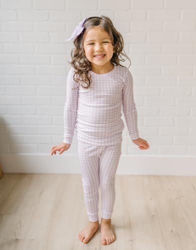moimoln Cotton Modal Baby Toddler Pajamas Check Solid Leopard 6M-8Y - Image 5
