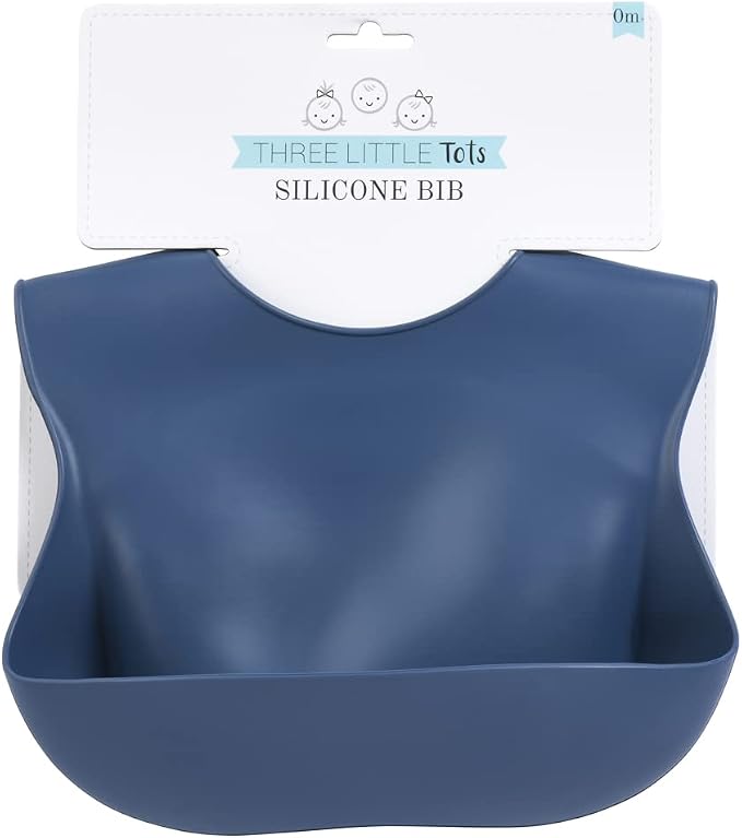 Three Little Tots Modern Silicone Baby Bib – Adjustable Fit Waterproof Catch - Image 2
