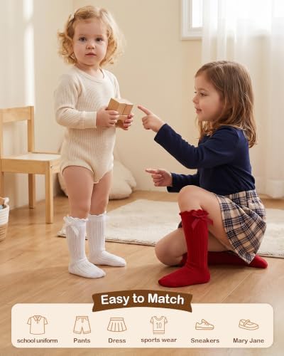Toddler Girl Ruffle Socks Baby Girls Knee High Socks - Image 7