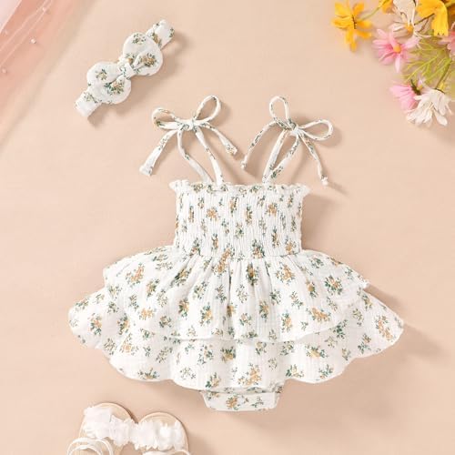 YOUNGER TREE Baby Girl Clothes Infant Summer Romper Dress Sleeveless Bodysuit - Image 3