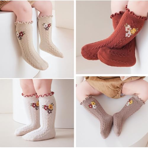 Toddler Girl Ruffle Socks Baby Girls Knee High Socks - Image 2
