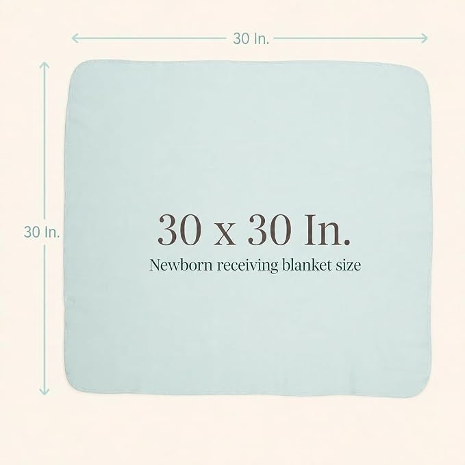 EVERYDAY KIDS 4 Pack of Soft Flannel Receiving Baby Blanket Set - Image 3
