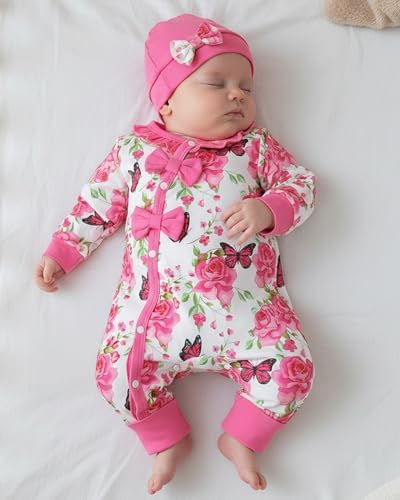 Mikrdoo Newborn Baby Girl Clothes Long Sleeve Romper - Image 2